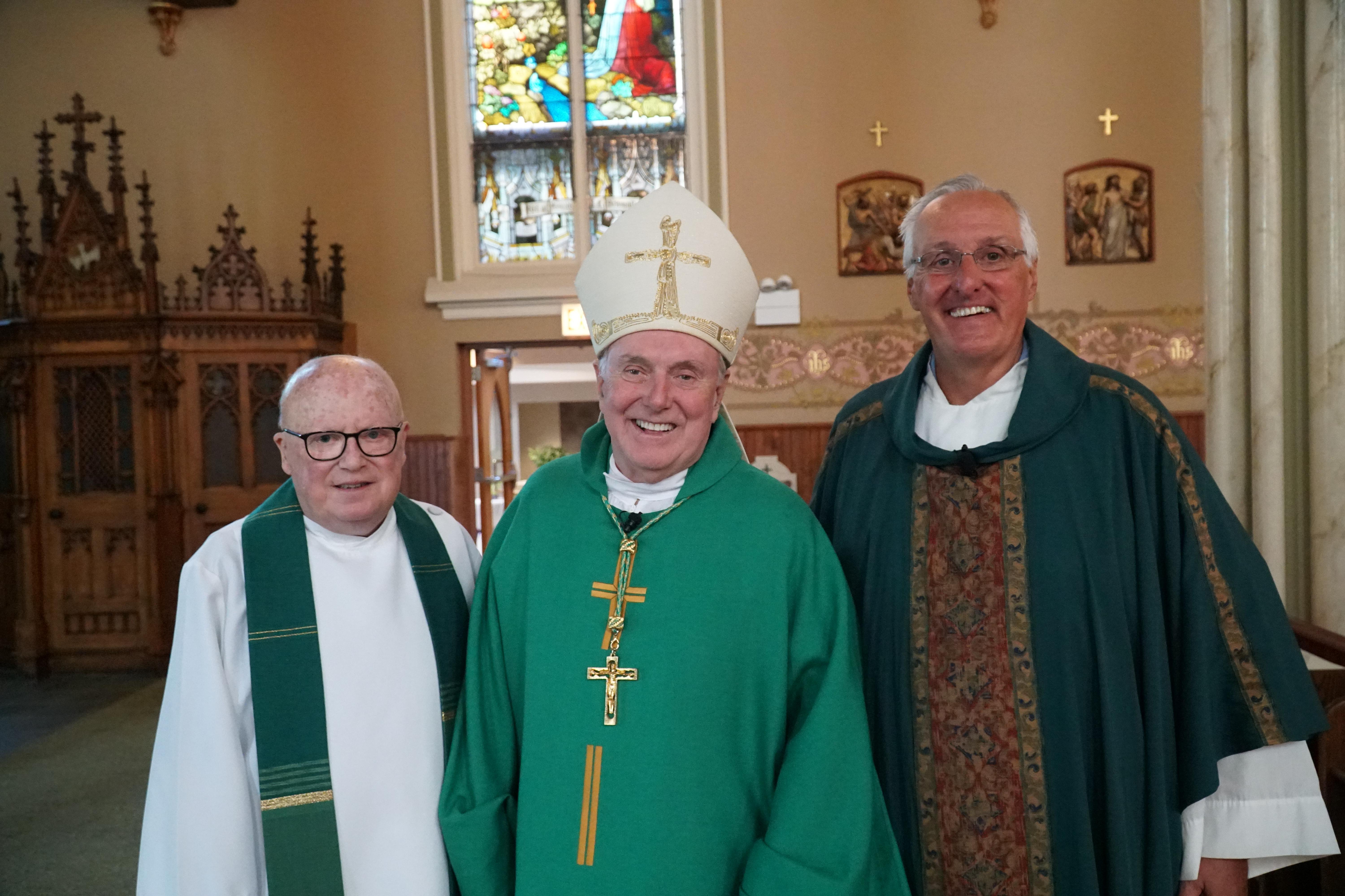 Fr. Pat Lee, Bishop Kane, Fr. Lisowski